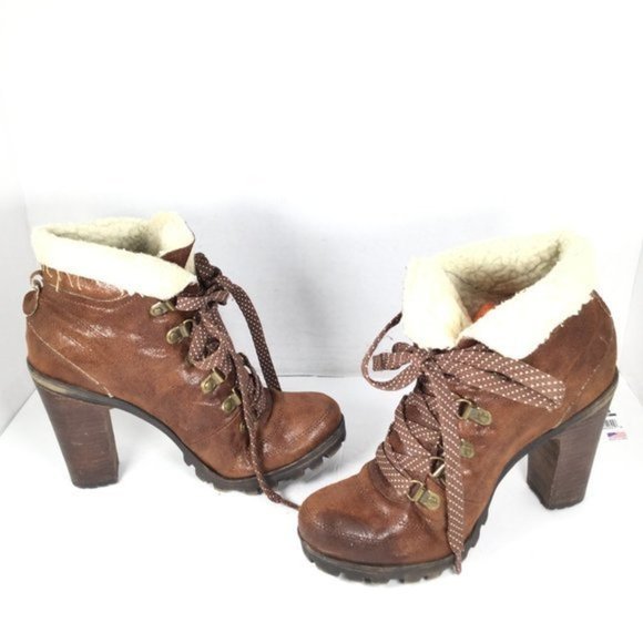 Nine West Jana Jay Ankle Boots Vintage Lace up Brown Size 6 - Picture 2 of 9